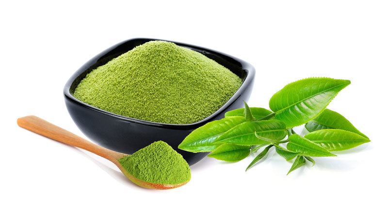 prášok zo zeleného čaju